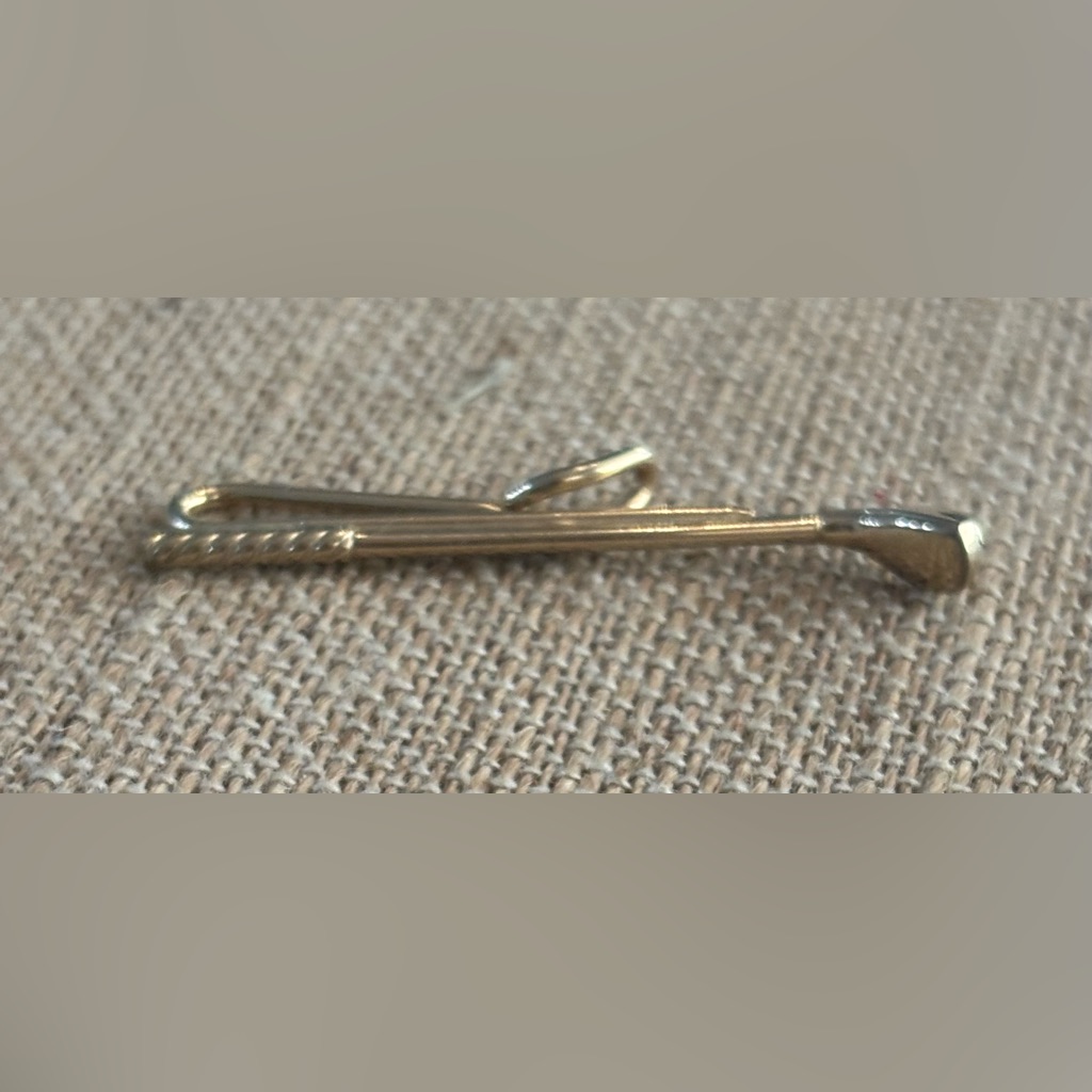 Vintage Swank Golf Club Gold Tie Clip Clasp Bar